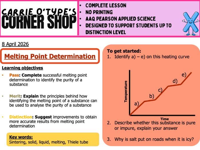 4A: Melting Point Determination of Aspirin - AAQ Pearson Applied Science