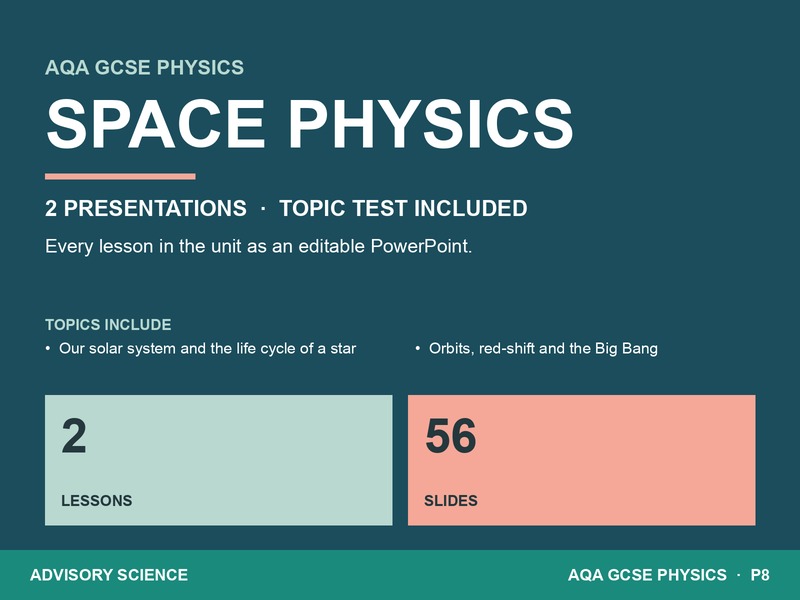 AQA GCSE Physics P8 Space Physics | 2 Lesson Presentations and Topic Test