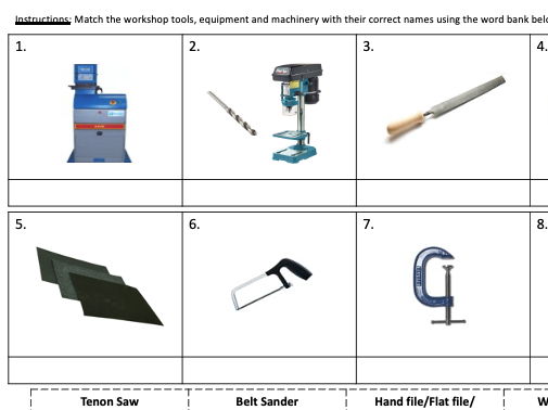 Workshop Tools-Machines-Equipment-Match-up