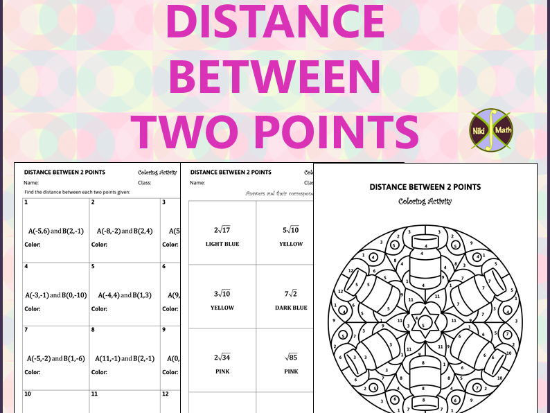 Distance Formula/Distance Between Two Points-Color by Code