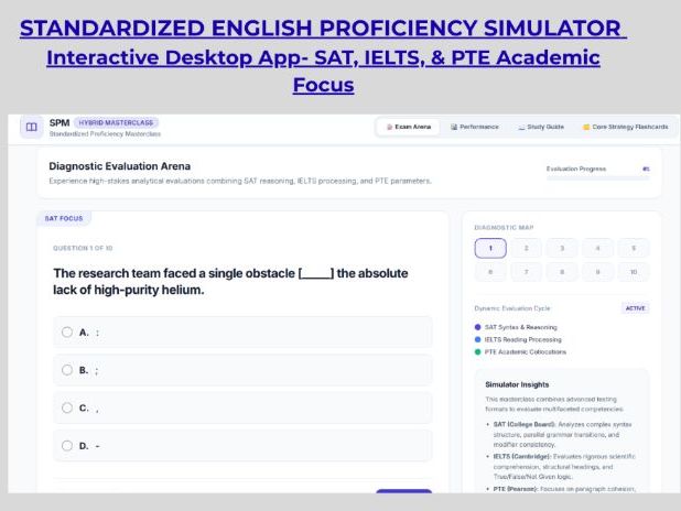 SAT IELTS PTE Diagnostic Web Simulator