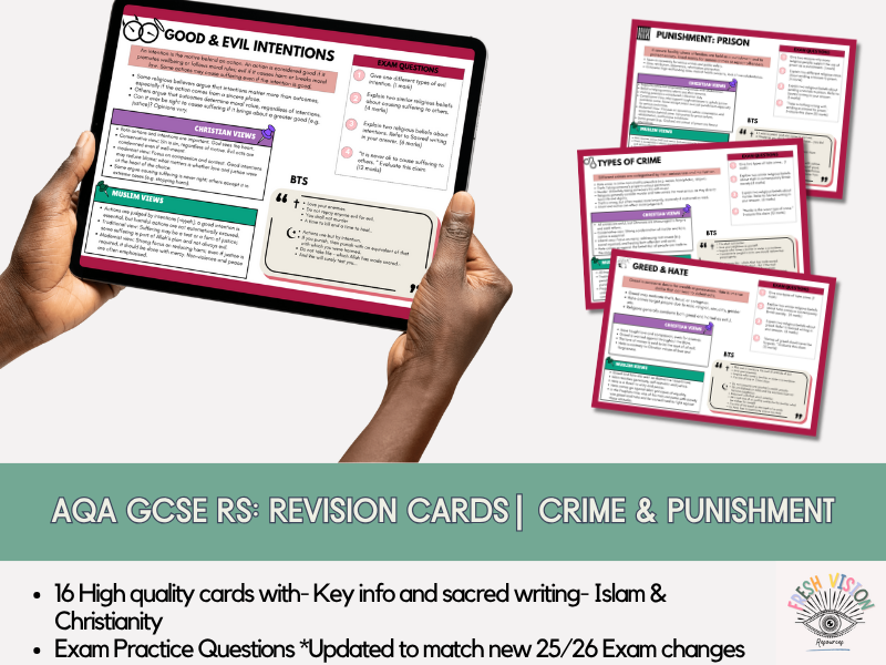 Theme E Religion, Crime and Punishment Revision Cards – AQA GCSE Religious Studies