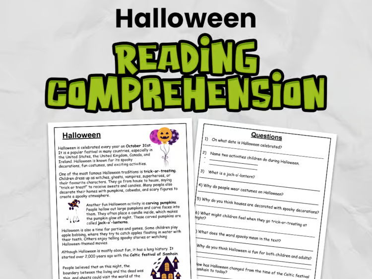 Halloween Reading Comprehension for KS2 | Guided Reading Task