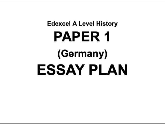 Edexcel A Level History Essay Plan #9: Weimar Moderate Parties