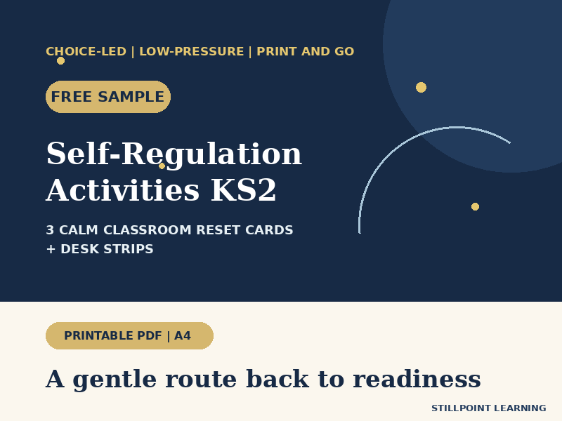 Free Self-Regulation Activities KS2 | 3 Calm Classroom Reset Cards