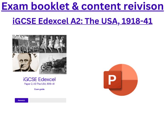 iGCSE Edexcel The USA, 1918-41: paper 2, Part A, option 2 content and exam revision: