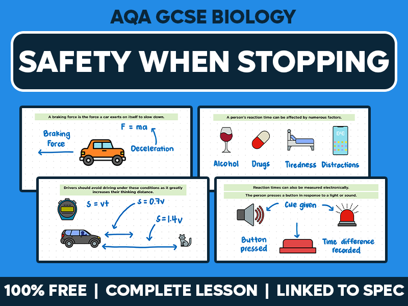 GCSE AQA Physics Complete Lesson - Safety when Stopping