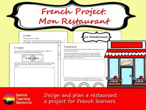 French Restaurant Project | Food vocabulary | KS3