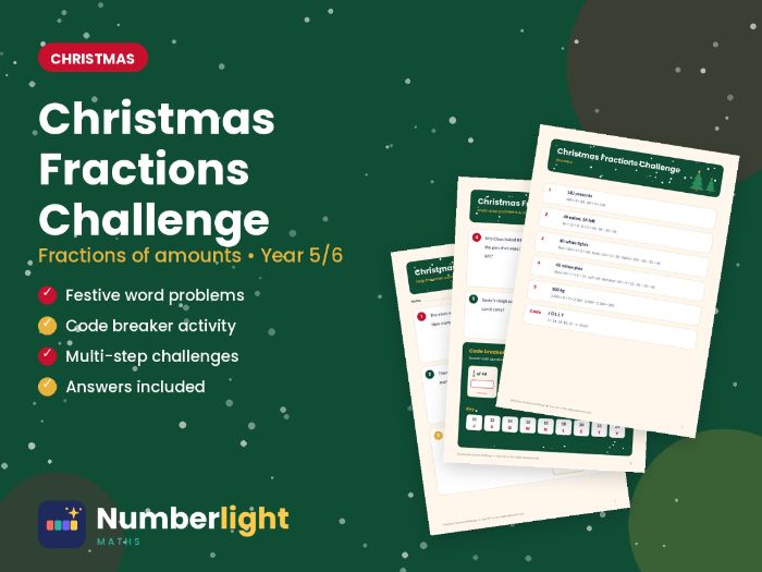 Christmas Maths – Fractions of Amounts Challenge (Year 5/6)