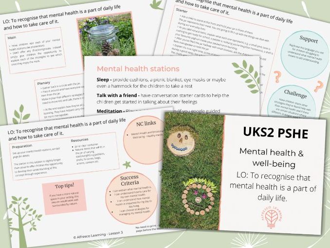 UKS2 PSHE Mental Health and Wellbeing - outdoor lesson - Healthy Minds