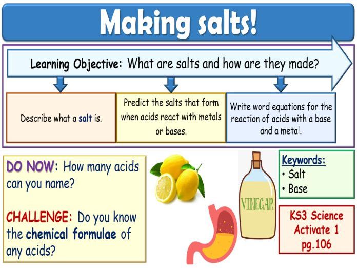Making Salts KS3 Activate Science Teaching Resources