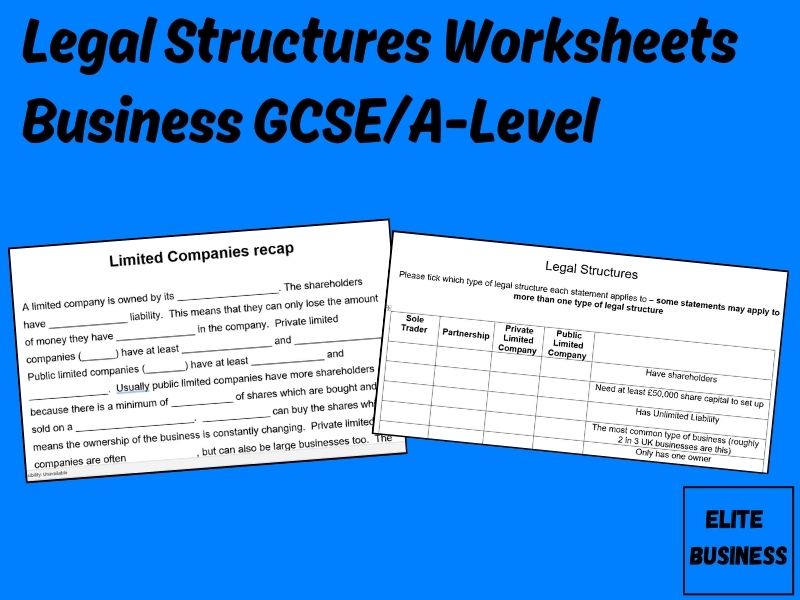 Legal Structures Business GCSE/A-Level (free resources)