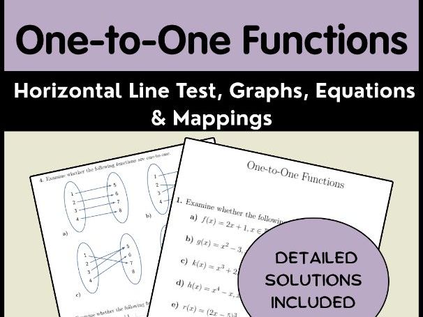 One-to-One Functions: Horizontal Line Test, Graphs, Equations & Mappings