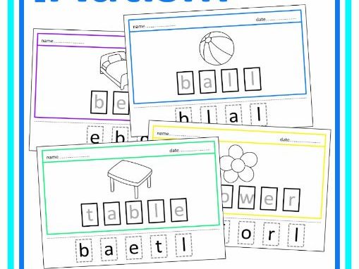 Nouns Cut & Stick Vocabulary Worksheets Large Print Autism SEND