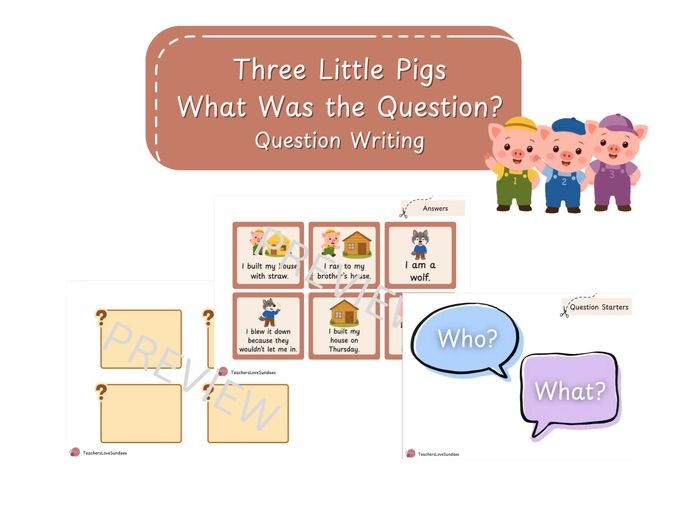 Three Little Pigs What Was the Question? Question Writing
