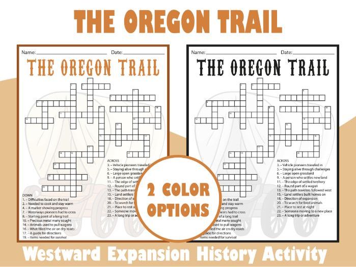 The Oregon Trail Word Search Puzzle | Westward Expansion History Activity