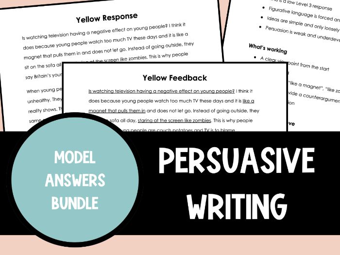 KS3 Persuasive Writing Model Answers Bundle