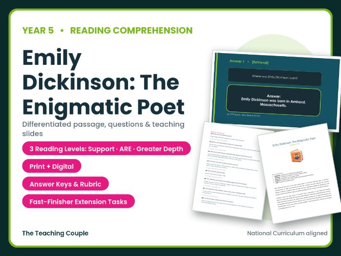 Dickinson's Mastery: Reading and Writing Poetry Analysis |Year 11 English Unit | 15 Complete Lessons