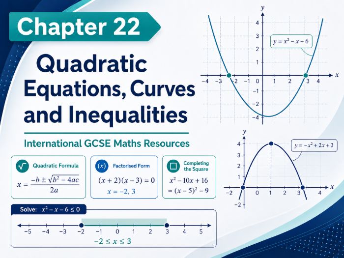 22 - Quadratic Equations, Curves and Inequalities Teacher Pack - Pearson Edexcel iGCSE Maths