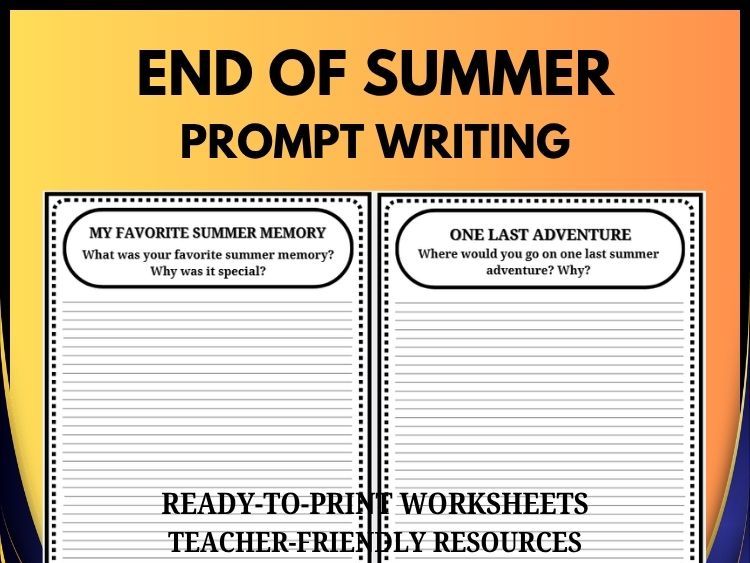 End of Summer Writing Prompts | 30 Creative Summer Writing Activities