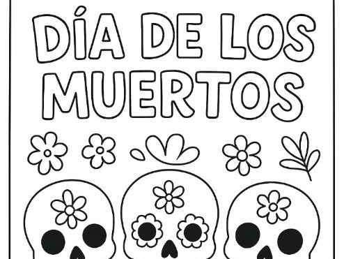 Dia De Los Muertos Colouring Sheet