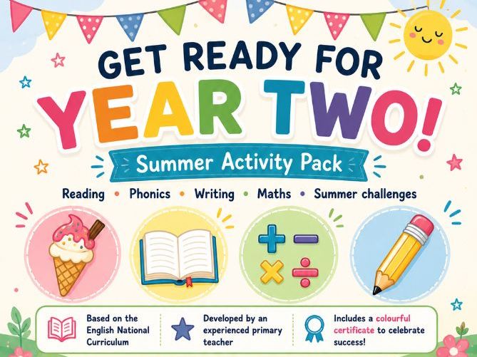 Get Ready for Year 2! Summer Activity Pack | Year 1 to Year 2 Transition