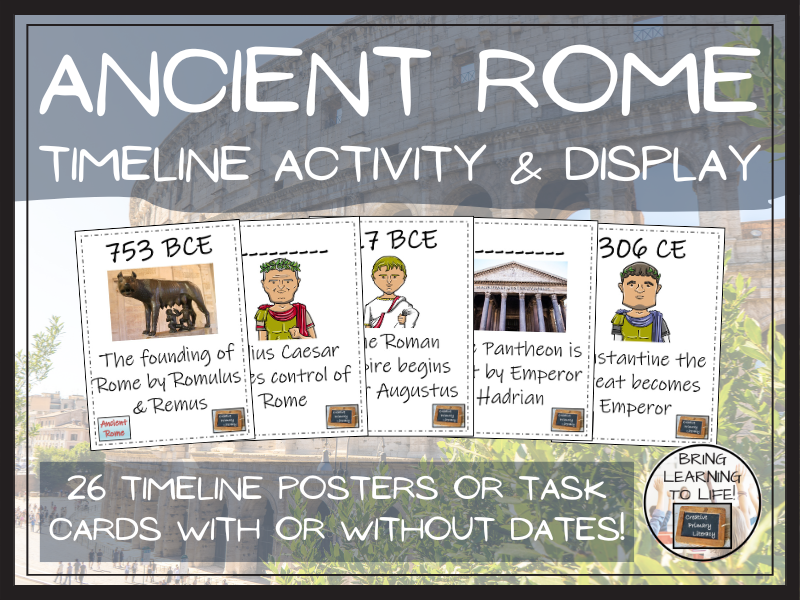 KS2 / KS3 Ancient Rome Timeline Display and Sorting Activity