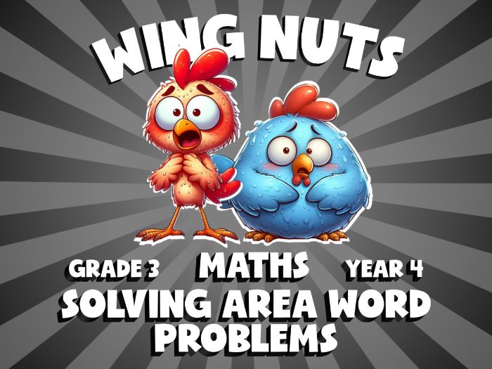 Solving Area Word Problems WING NUTS Maths Game | No-Prep Year 4 Review Activity