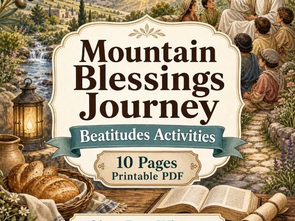 Mountain Blessings Journey | Beatitudes Activities | Printable PDF | Digital Download