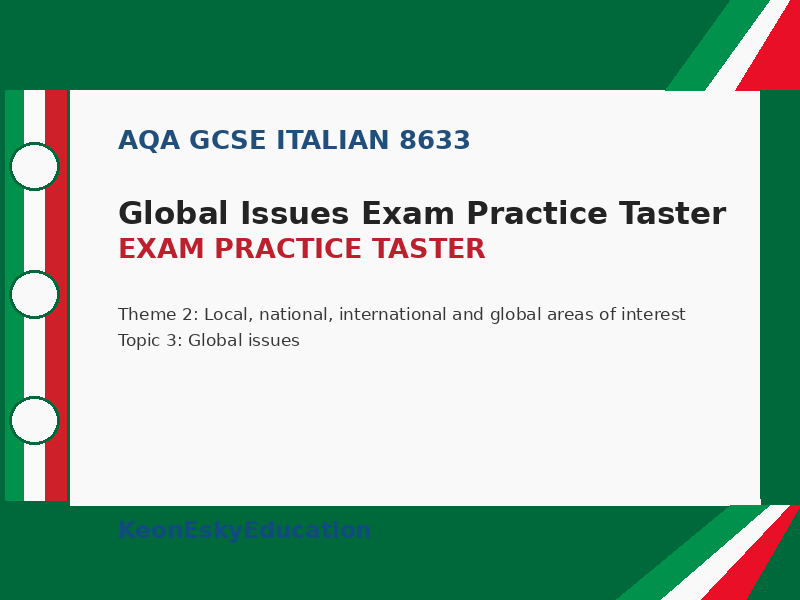 AQA GCSE Italian - Global Issues Exam Practice Taster