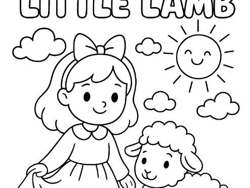 Mary Had A Little Lamb Coloring Sheet