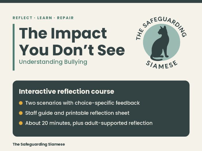 The Impact You Don't See: Bullying Reflection Intervention | Interactive Course with Staff Guide