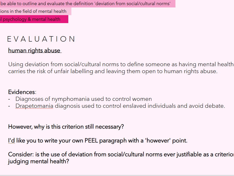 Deviation form social norms - lesson (new spec 2027)