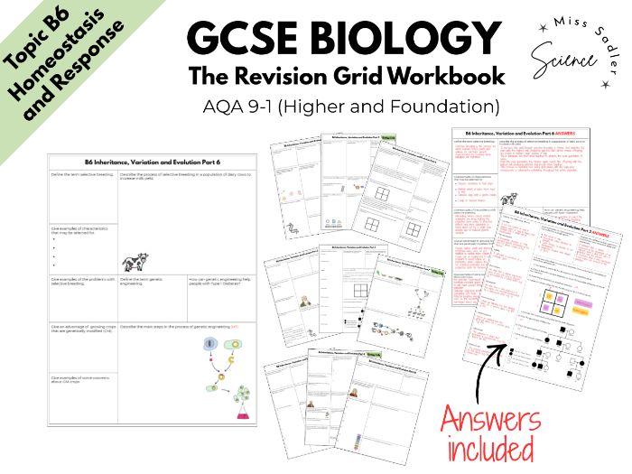 AQA GCSE Biology: Inheritance, Variatioon and Evolution (Topic 6) - Complete Revision Grid Workbook