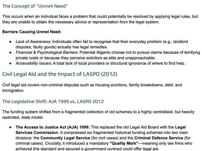 A-Level Law - Access to Justice and Funding Teaching/Revision Notes (WJEC/Eduqas/OCR/AQA)