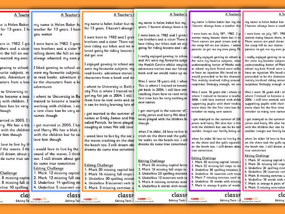 Autobiography Proofreading Activity | Teaching Resources