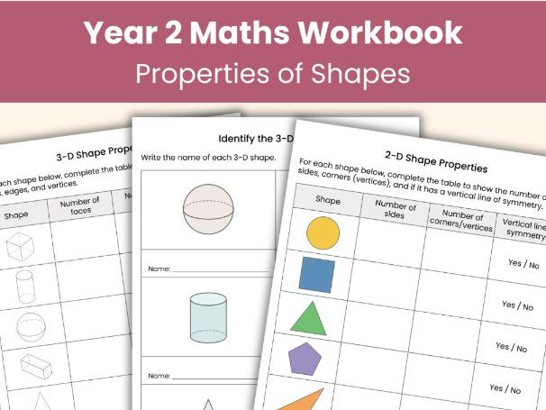 Year 2 Maths Workbook | Properties of Shapes | Printable Worksheets