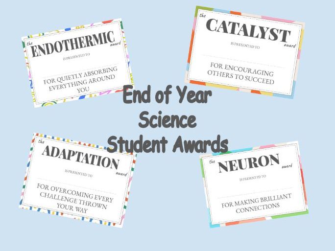 Science-Themed Student Awards & Certificates