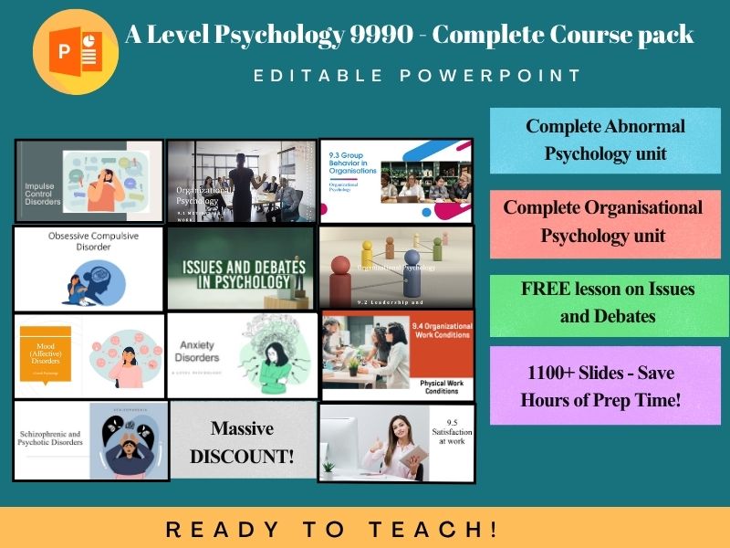 A Level Psychology 9990 — Complete Course Pack: Abnormal + Organisational Unit