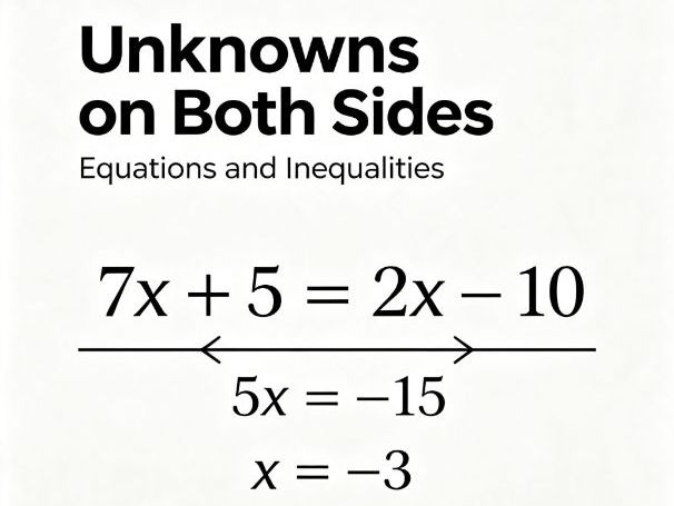Solve equation with unknown on both sides