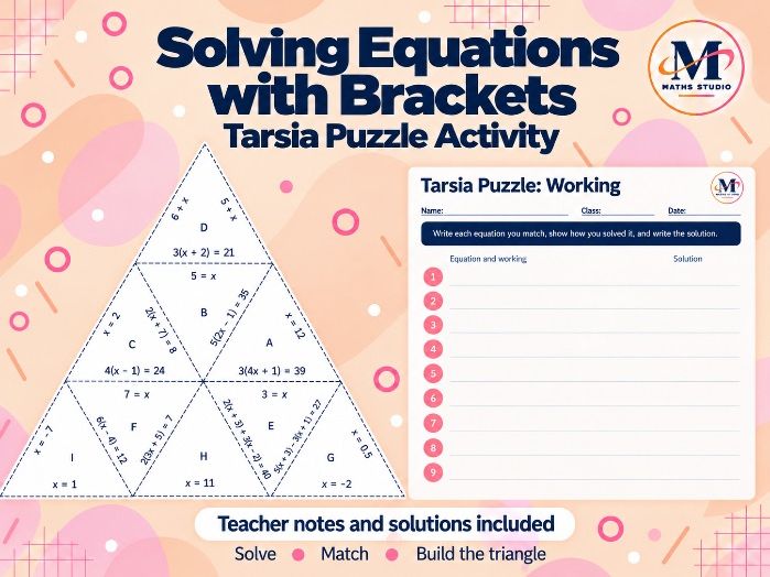 Solving Equations with Brackets | Tarsia Activity