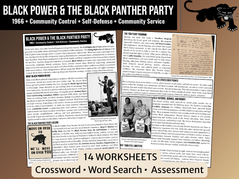 Black Panther Party & Black Power KS3-4