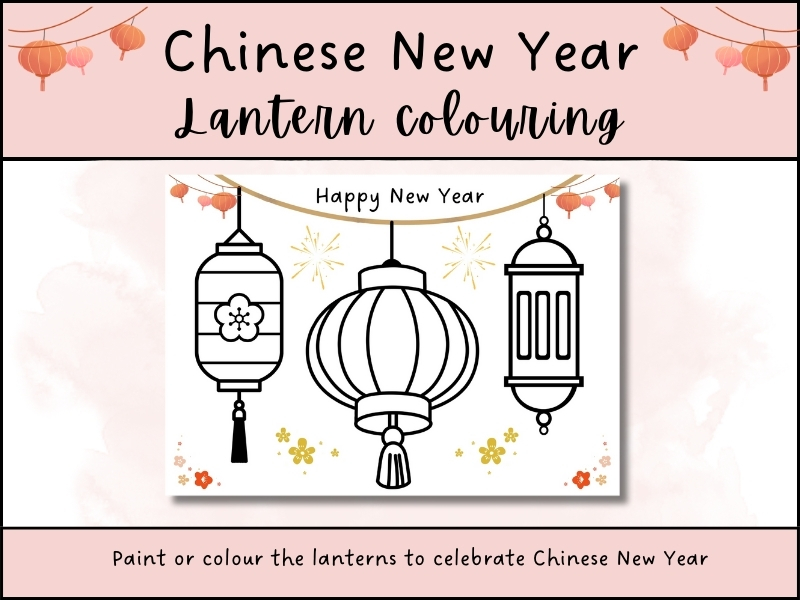 Chinese New Year Lantern Colouring Sheet
