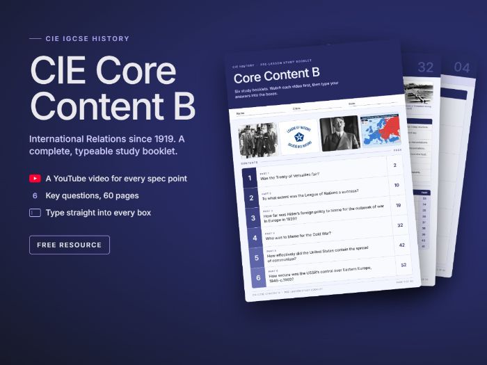 Cambridge IGCSE History Core Content B: Interactive Workbook with Video Links