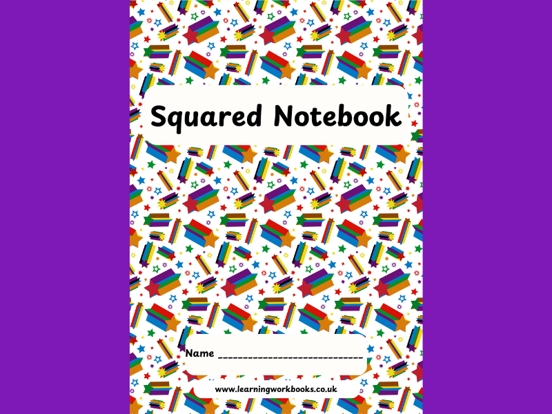 School Pattern 7mm Squared Notebook 18