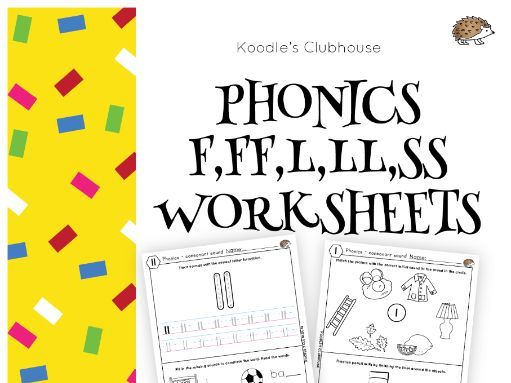 Phonics f,ff,l,ll,ss worksheet