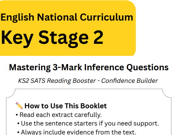 KS2 SATs Reading Deduction / Inference Booster – 5 Printable Extracts + Mark Scheme