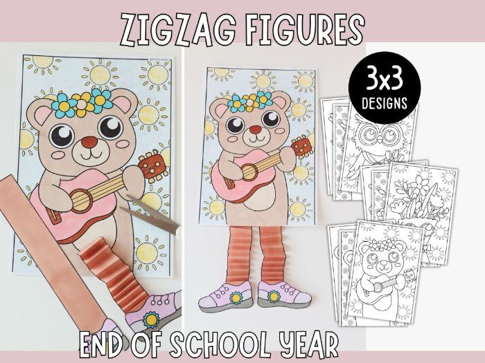 Zigzag Figures - End of School Year Craft