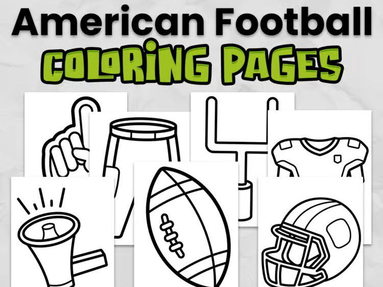 American Football Colouring Pages | Sports Activity | PE & Super Bowl Colouring Sheets