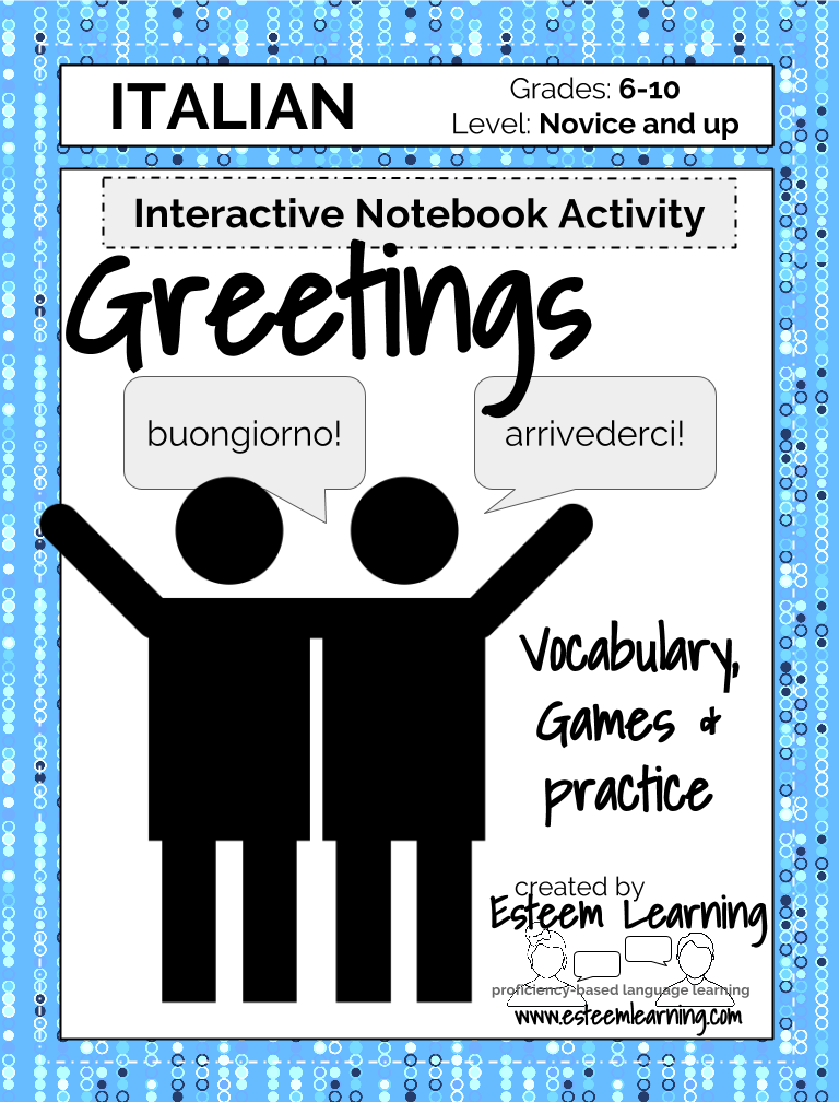 Italian Greetings Interactive Notebook Activities | Teaching Resources